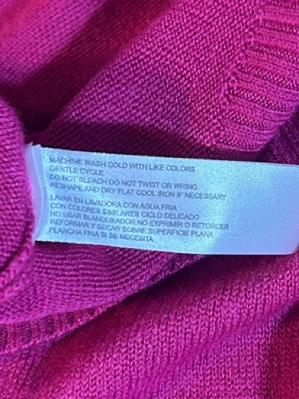 NWT Debbie Morgan Women’s Fuchsia 3/4 Length Sleeve V-Neck Sweater Size XL
